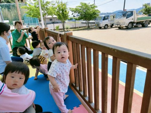 5月27日：園庭に砂場ができたよ！